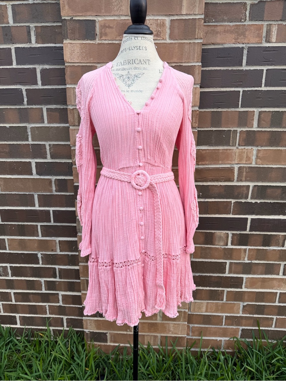 Guess Coral Textured Casual Dress